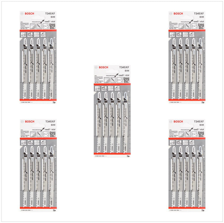 Bosch T 345 XF Stichsägeblätter Progressor for Wood and Metal 25 Stk. 132 mm ( 2608634994 ) - Toolbrothers