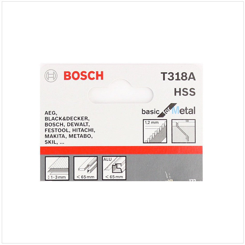 Bosch T 318 A Stichsägeblätter Basic for Metal 25 Stk. 132 mm ( 2608631319 ) - Toolbrothers