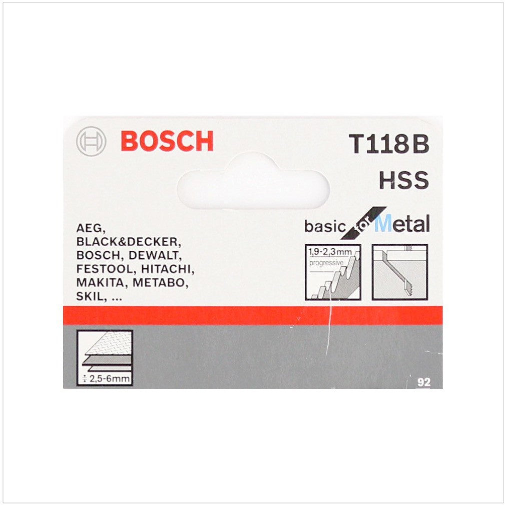 Bosch T 118 B Stichsägeblätter Basic for Metal 25 Stk. 92 mm ( 2608631014 ) - Toolbrothers