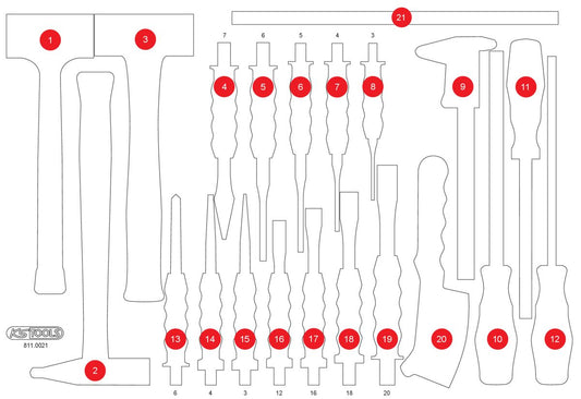 KS TOOLS Leere Schaumstoffeinlage zu 811.0021 ( 811.0021-97 ) - Toolbrothers