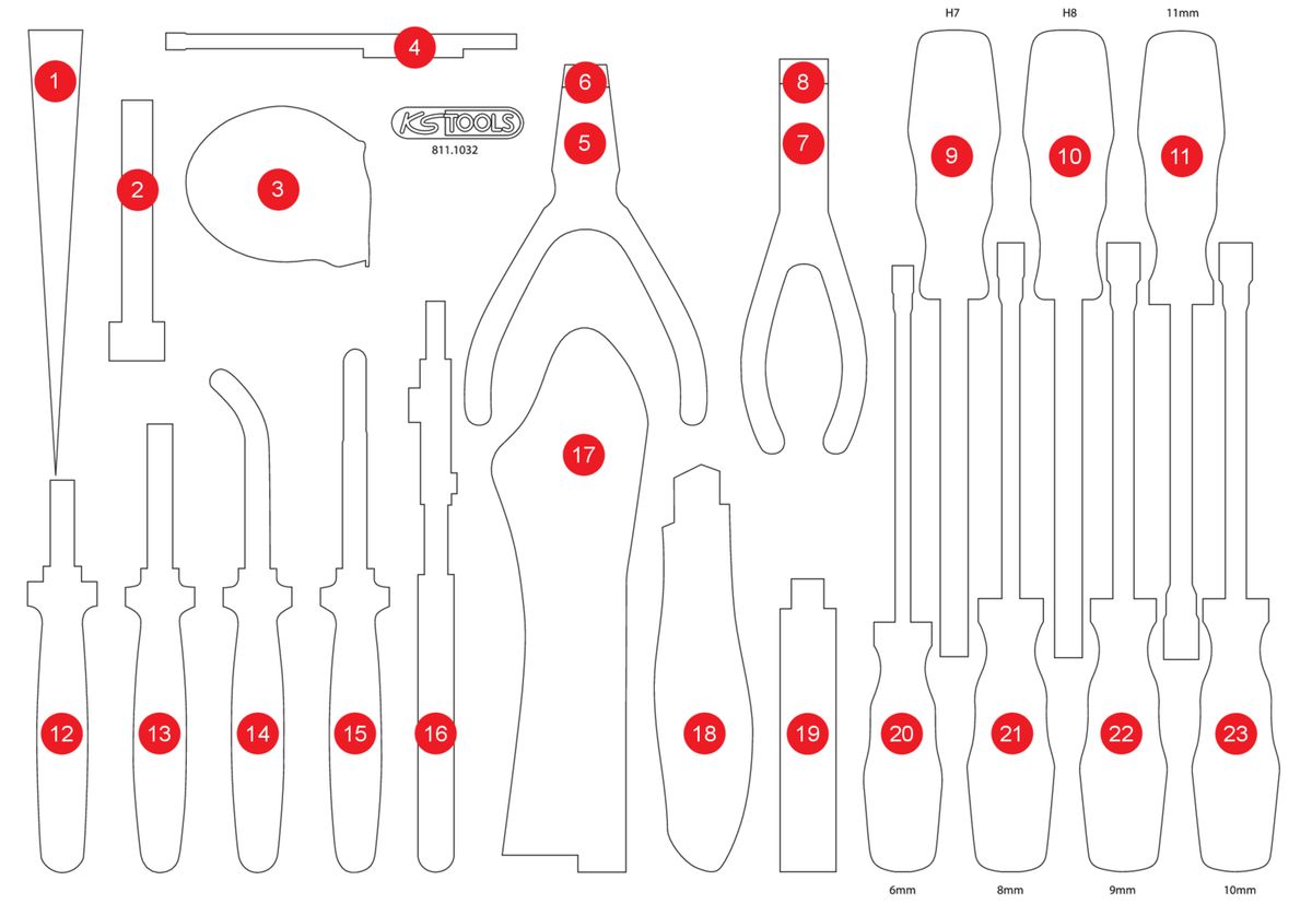 KS TOOLS Leere Schaumstoffeinlage zu 811.1032 ( 811.1032-97 )