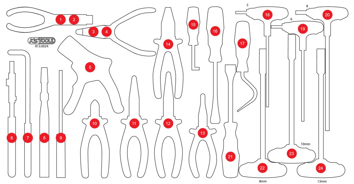 KS TOOLS Leere Schaumstoffeinlage zu 813.0024 ( 813.0024-97 ) - Toolbrothers