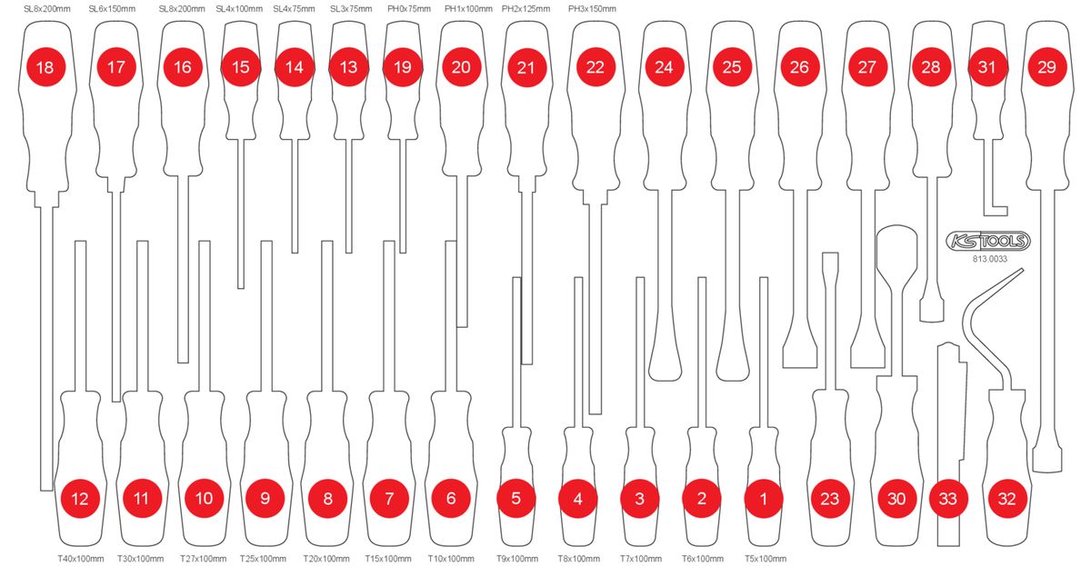 KS TOOLS Insert en mousse vide pour 813.0033 (813.0033-97)