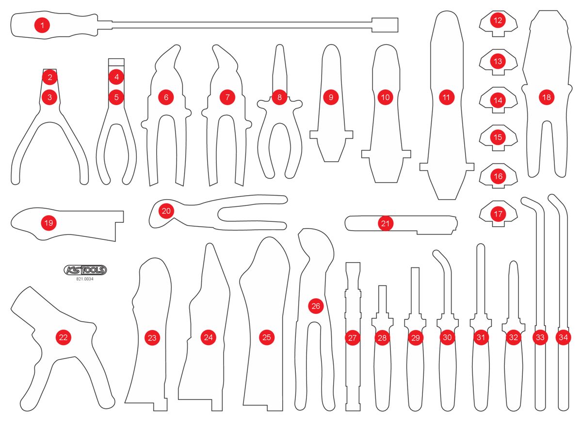 KS TOOLS Insert en mousse vide pour 821.0034 (821.0034-97)