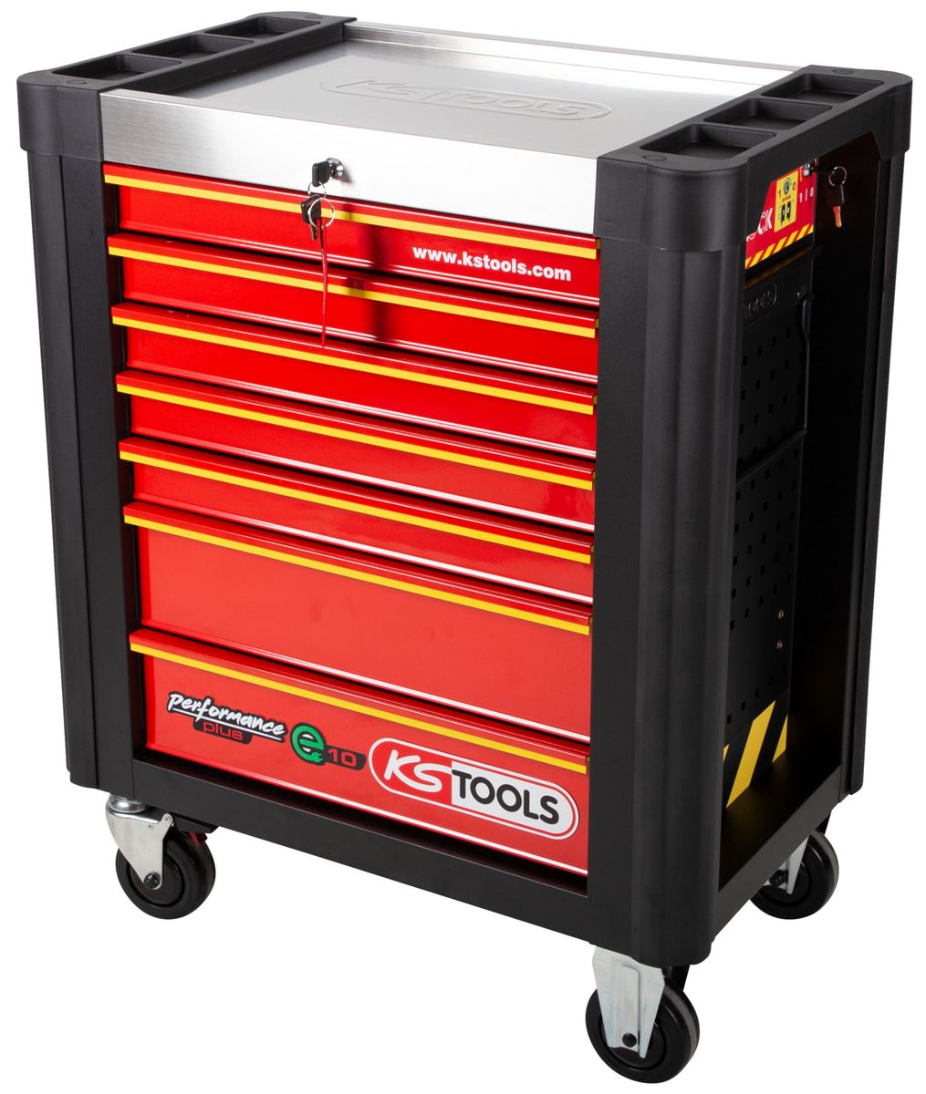 KS TOOLS PERFORMANCEplus e10 SCHWARZ/ROT Werkstattwagen mit 7 Schubladen ( 873.0007 )