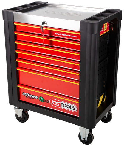 Chariot d'atelier KS TOOLS PERFORMANCEplus e10 NOIR/ROUGE avec 7 tiroirs (873.0007)