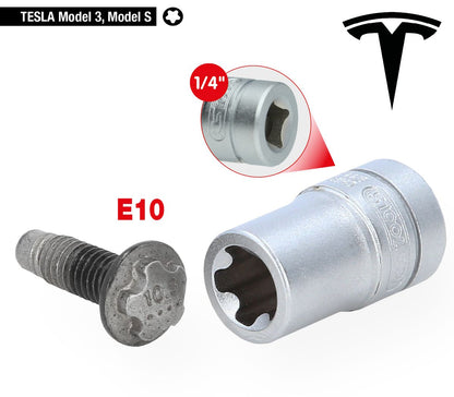 KS TOOLS 1/4" Spezial-Profil-Stecknuss für Tesla, E10 ( 911.4363 ) - Toolbrothers