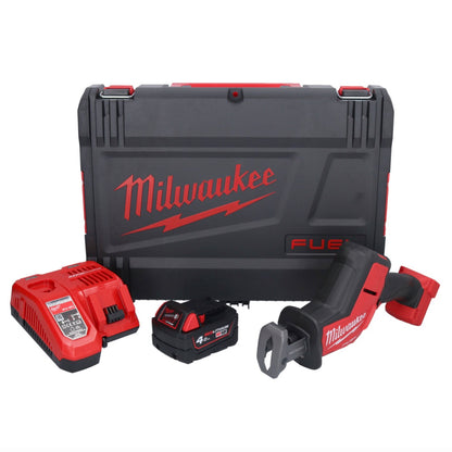 Milwaukee M18 FHZ-401X Akku Säbelsäge 18 V 22 mm Brushless + 1x Akku 4,0 Ah + Ladegerät + HD Box