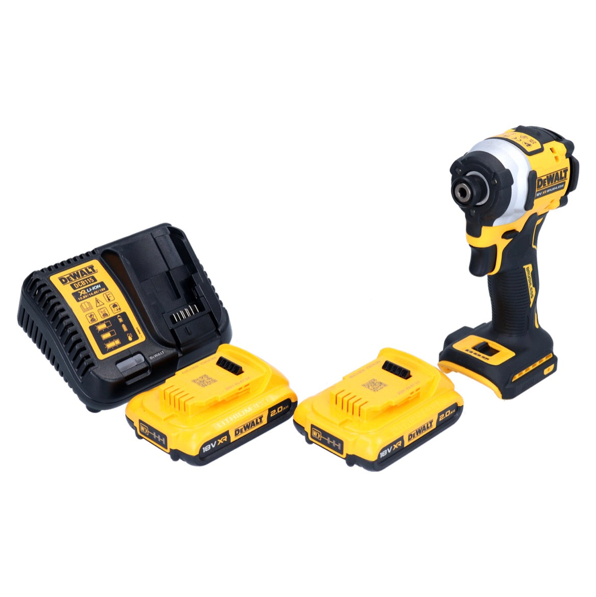 DeWalt DCF 850 D2 Akku Schlagschrauber 18 V 205 Nm 1/4" Brushless + 2x Akku 2,0 Ah + Ladegerät - Toolbrothers