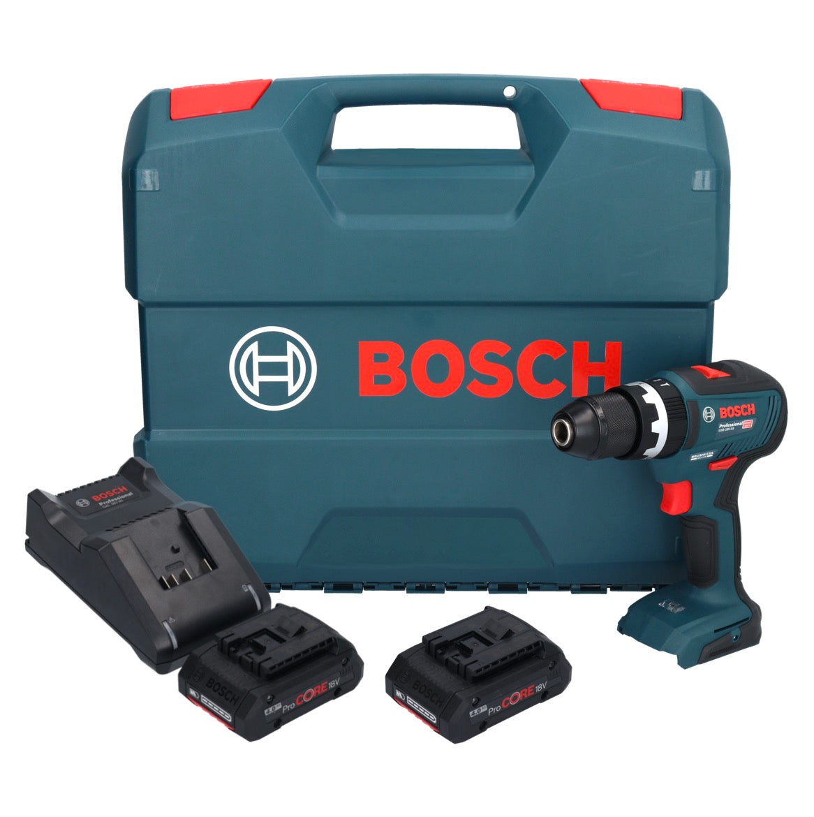 Bosch GSB 18V-55 Professional Akku Schlagbohrschrauber 18 V 55 Nm Brushless + 2x ProCORE Akku 4,0 Ah + Ladegerät + Koffer - Toolbrothers