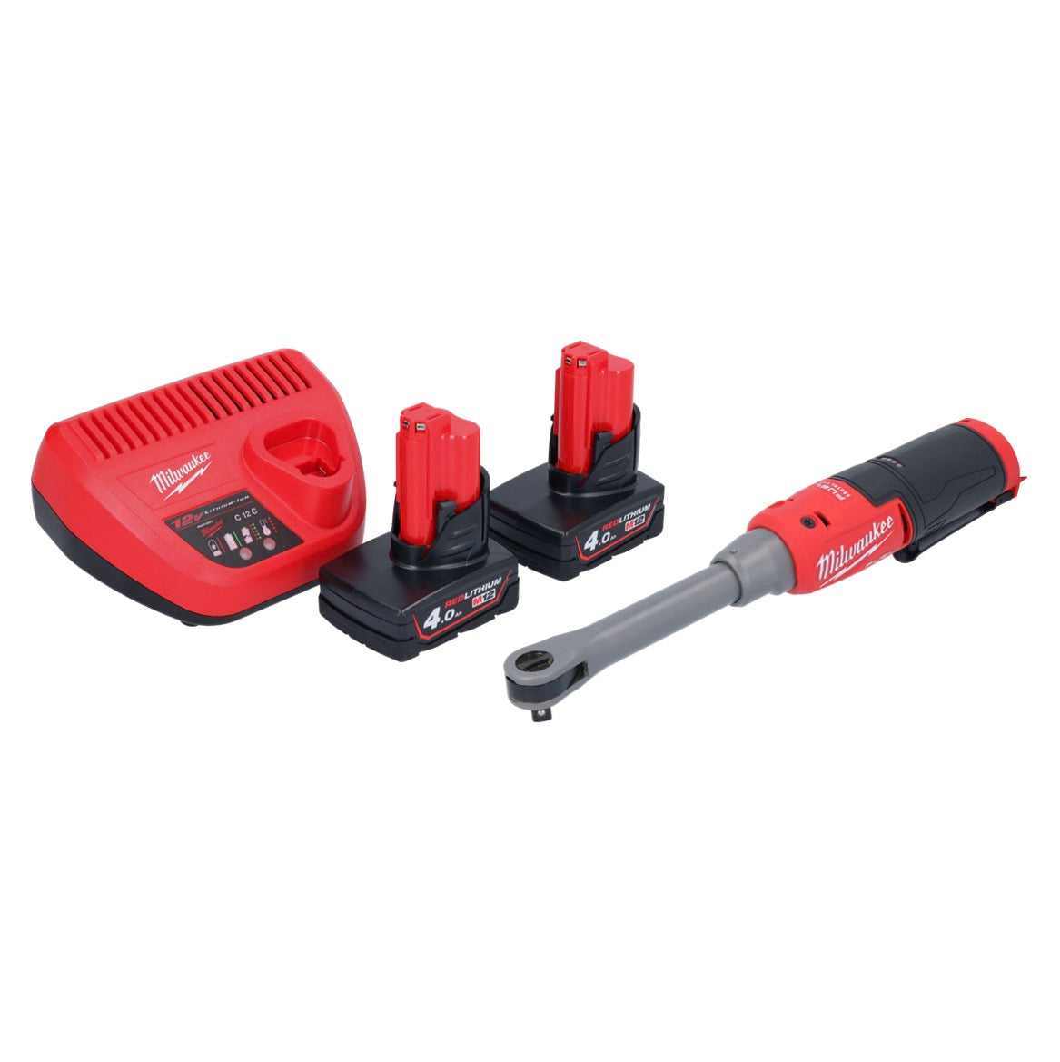 Milwaukee M12 FHIR38LR-402 Hochgeschwindigkeits Akku Ratsche Lang 12 V 47 Nm 3/8" + 2x Akku 4,0 Ah + Ladegerät