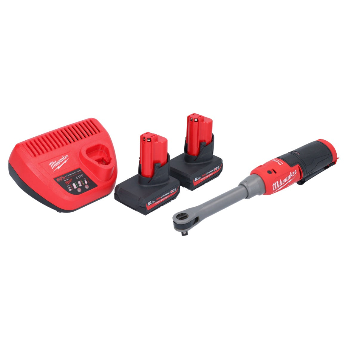 Milwaukee M12 FHIR38LR-502 Hochgeschwindigkeits Akku Ratsche Lang 12 V 47 Nm 3/8" + 2x Akku 5,0 Ah + Ladegerät