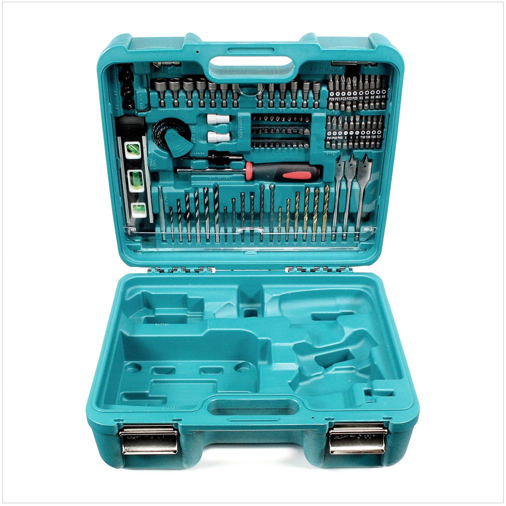 Makita DHP 453 RATK Akku Schlagbohrschrauber 18 V 42 Nm + 2x Akku 2,0 Ah + Ladegerät + 101 tlg. Werkzeugset + Koffer - Toolbrothers