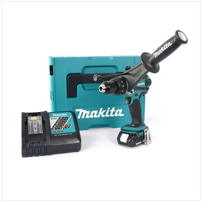 Makita DHP 458 RA1J Akku Schlagbohrschrauber 18 V 91 Nm + 1x Akku 2,0 Ah + Ladegerät + Makpac - Toolbrothers