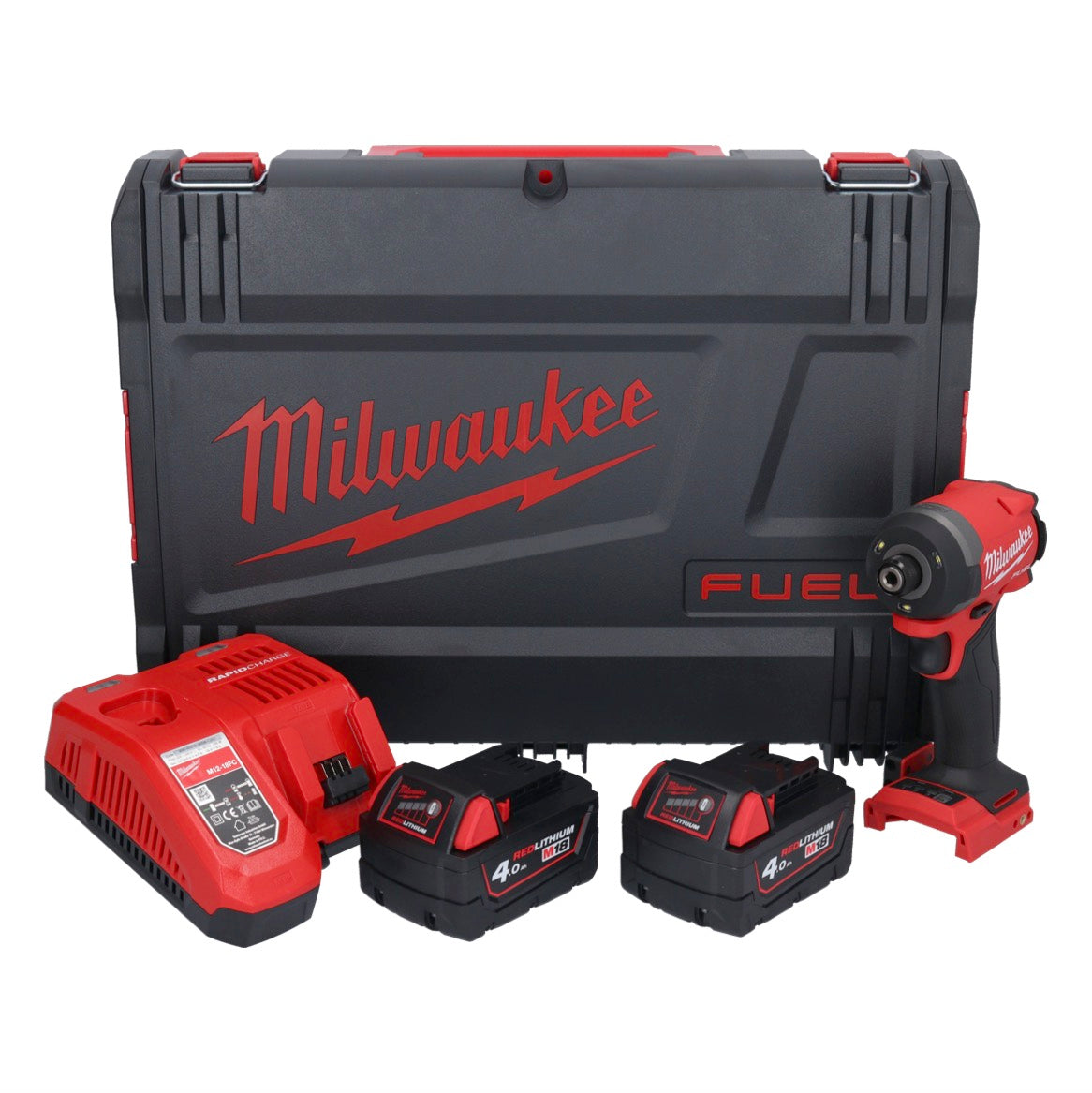 Milwaukee M18 FID3-402X Akku Schlagschrauber 18 V 1/4" 226 Nm Brushless + 2x Akku 4,0 Ah + Ladegerät + HD Box