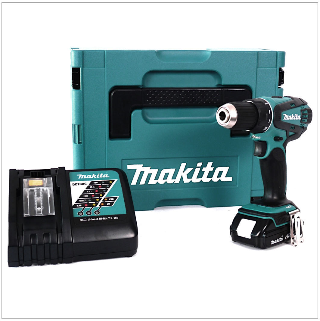 Makita DDF 456 RA1J Akku Bohrschrauber 18 V 50 Nm + 1x Akku 2,0 Ah + Ladegerät + Makpac - Toolbrothers