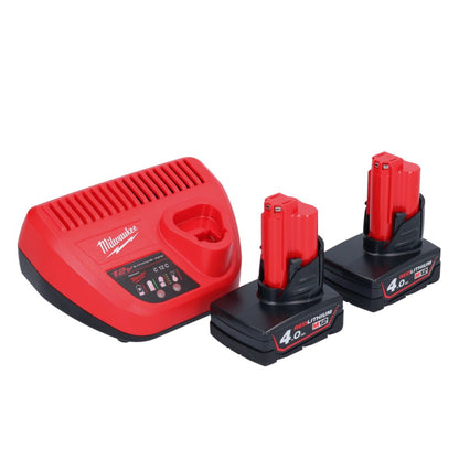 Clé à chocs angulaire sur batterie Milwaukee M12 FRAIWF38-402 12 V 3/4" 270 Nm sans balais + 2x batterie 4,0 Ah + chargeur