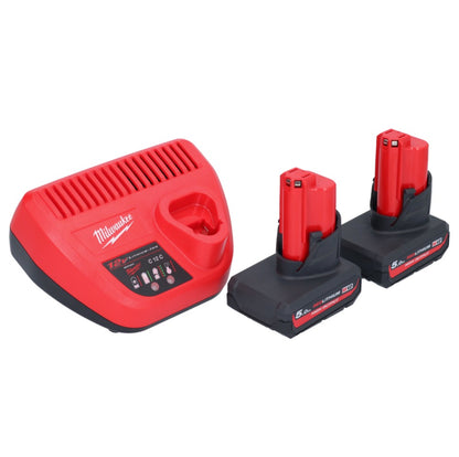 Clé à chocs angulaire sur batterie Milwaukee M12 FRAIWF38-502 12 V 3/4" 270 Nm sans balai + 2x batteries 5,0 Ah + chargeur