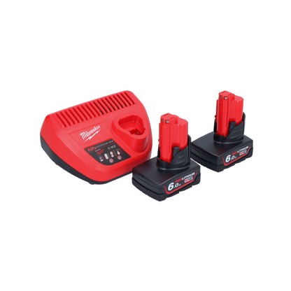 Clé à chocs angulaire sur batterie Milwaukee M12 FRAIWF38-602 12 V 3/4" 270 Nm sans balai + 2x batteries 6,0 Ah + chargeur