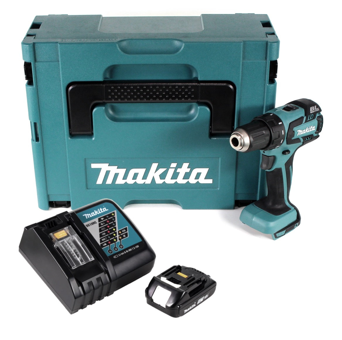 Makita DDF 459 RA1J Akku Bohrschrauber 18 V 45 Nm + 1x 2,0 Ah Akku + Ladegerät + Makpac - Toolbrothers