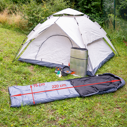 Toolbrothers Outdoor Camping-Set Zelt für 2-4 Personen Hydraulikzelt mit Isoliermatte & Campingausrüstung 14 tlg