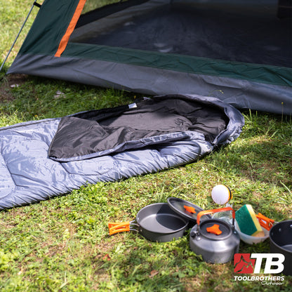 Toolbrothers Outdoort Camping-Set Zelt für 2-4 Personen Hydraulikzelt  Pop-Up zelt + Campingausrüstung 12 tlg