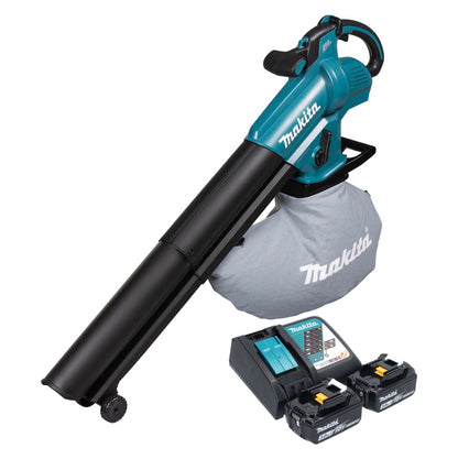 Makita DUB 187 RF2 Akku Laubbläser und Laubsauger 18 V Brushless + 2x Akku 3,0 Ah + Ladegerät