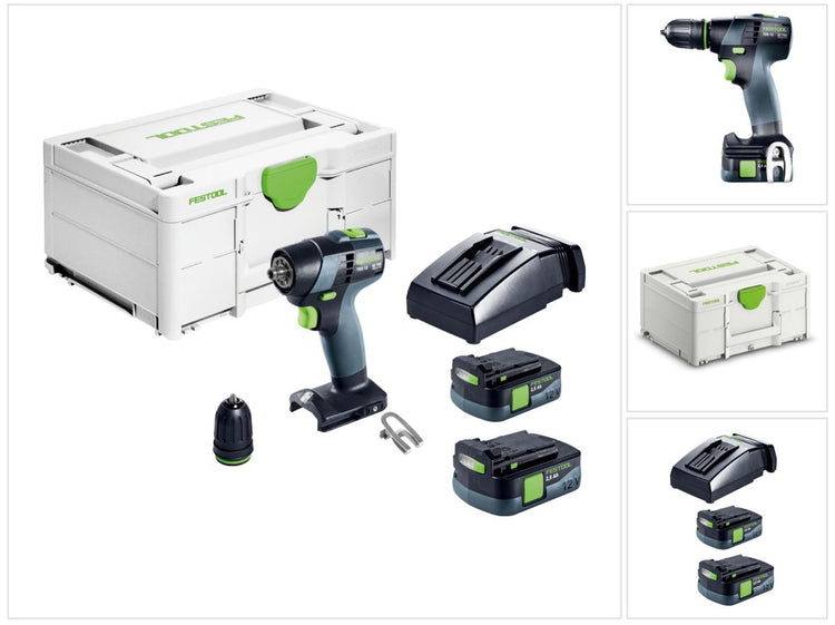 Festool TXS 12 2.5-Plus perceuse-visseuse sans fil 12 V 30 Nm sans balais (576873) + 2x batteries 2,5 Ah + chargeur + systainer