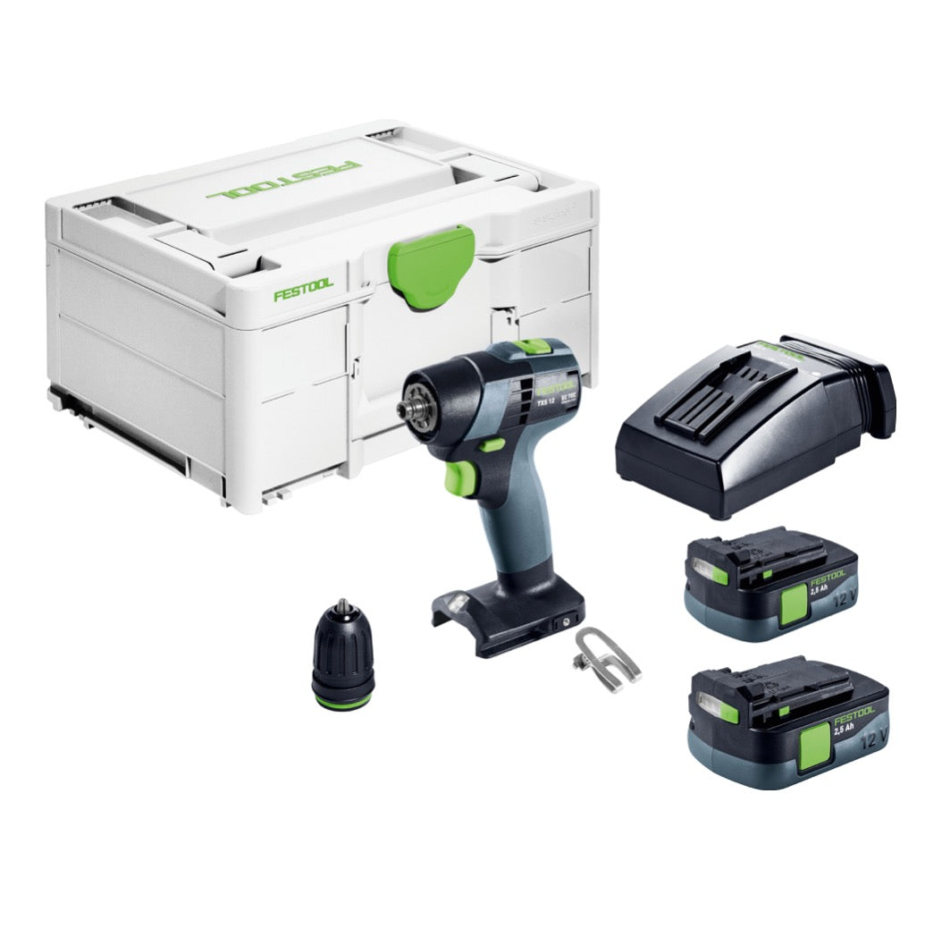 Festool TXS 12 2,5-Plus Akku Bohrschrauber 12 V 30 Nm Brushless ( 576873 ) + 2x Akku 2,5 Ah + Ladegerät + Systainer