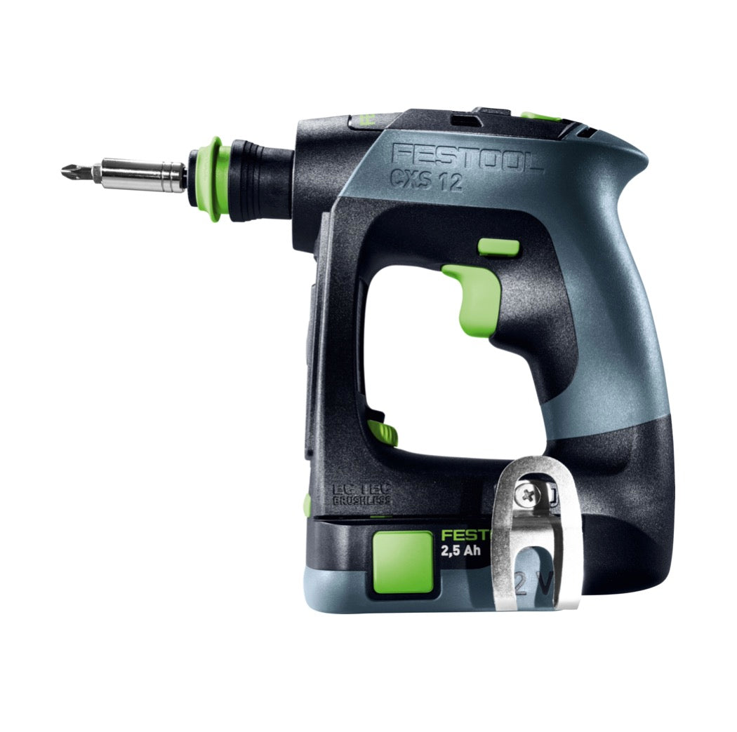 Festool CXS 12 2,5-Set Akku Bohrschrauber 12 V 30 Nm Brushless ( 576865 ) + 2x Akku 2,5 Ah + Ladegerät + Bitset + Systainer