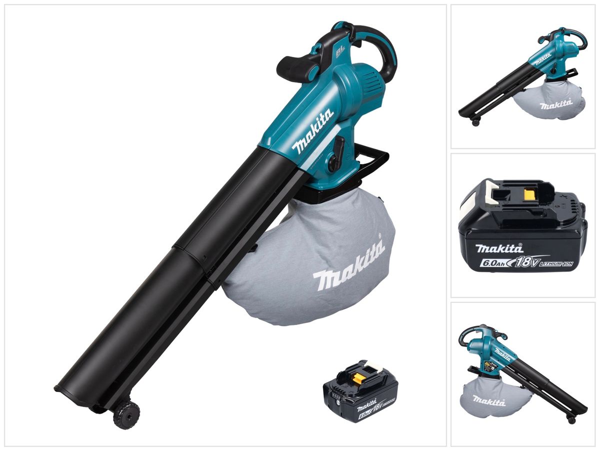 Makita DUB 187 G Akku Laubbläser und Laubsauger 18 V Brushless + 1x Akku 6,0 Ah - ohne Ladegerät