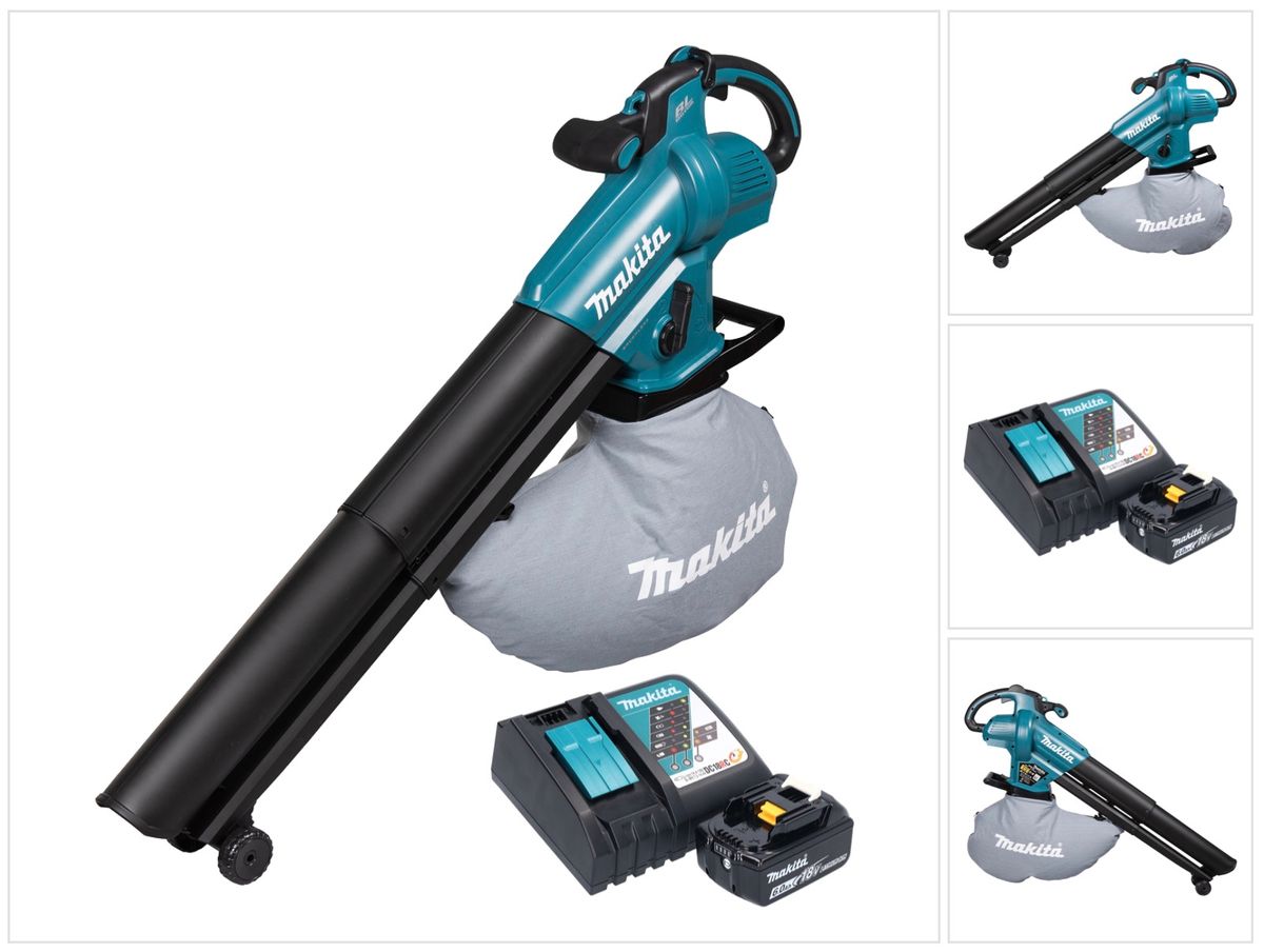 Souffleur et aspirateur à feuilles sur batterie Makita DUB 187 RG 18 V sans balais + 1x batterie 6,0 Ah + chargeur