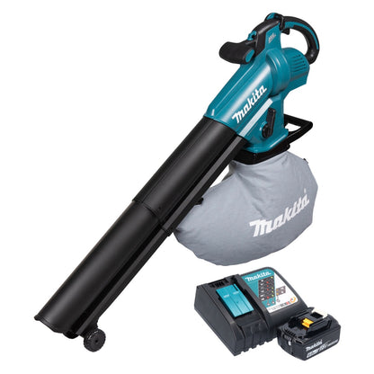 Makita DUB 187 RG Akku Laubbläser und Laubsauger 18 V Brushless + 1x Akku 6,0 Ah + Ladegerät