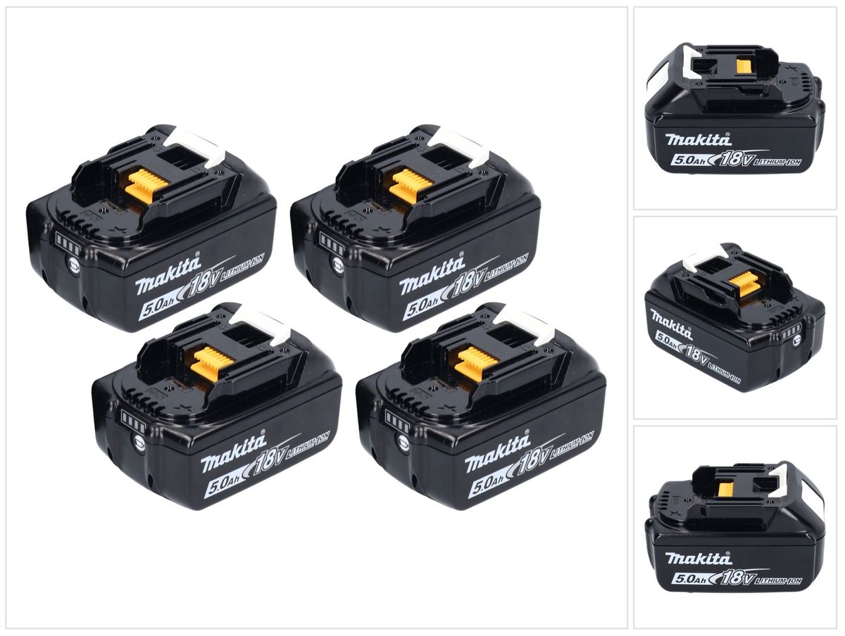 Jeu de batteries Makita 4x BL 1850 B 18 V 5,0 Ah / 5000 mAh batterie Li-ion (4x 197280-8)