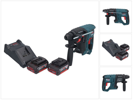 Bosch GBH 18V-21 Taladro percutor inalámbrico profesional 18 V 2,0 J SDS plus sin escobillas + 2x baterías 4,0 Ah + cargador