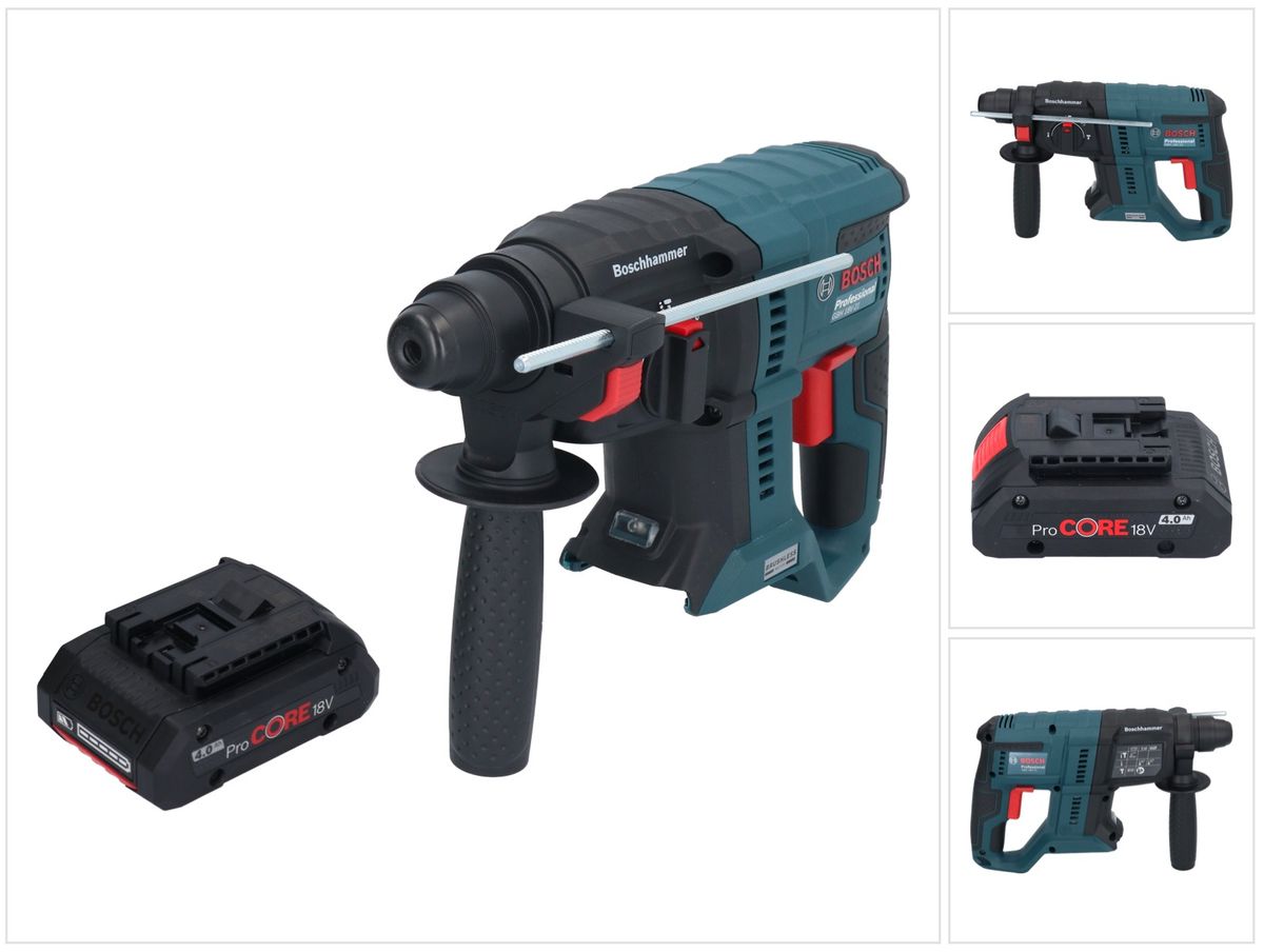 Bosch GBH 18V-21 Professional Akku Bohrhammer 18 V 2,0 J SDS plus Brushless + 1x ProCORE Akku 4,0 Ah - ohne Ladegerät