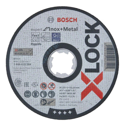 Bosch Expert pour disque à tronçonner Inox &amp; Métal X-LOCK 125 x 22,23 mm 25 pièces (25x 2608619264)