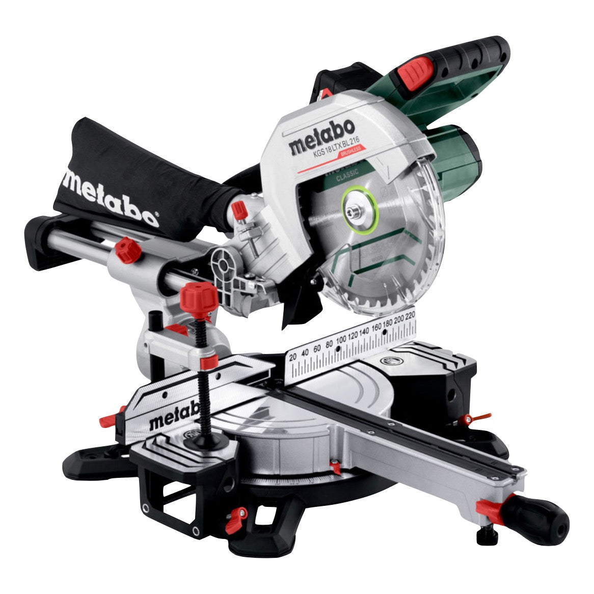 Metabo KGS 18 LTX BL 216 Akku Kappsäge 18 V 216 mm Brushless ( 614216920 ) + 1x Akku 4,0 Ah + Ladegerät