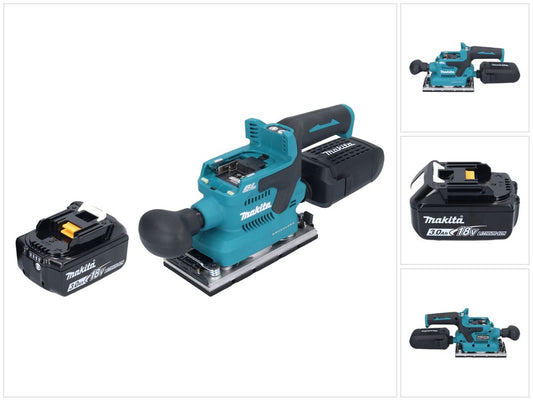 Makita DBO 382 F1 Ponceuse orbitale sur batterie 18 V 93 x 185 mm sans balais + 1x batterie 3,0 Ah - sans chargeur