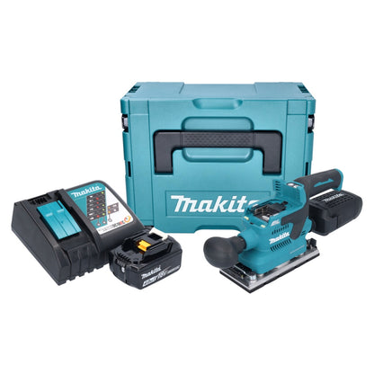 Makita DBO 382 RM1J Akku Schwingschleifer 18 V 93 x 185 mm Brushless + 1x Akku 4,0 Ah + Ladegerät + Makpac