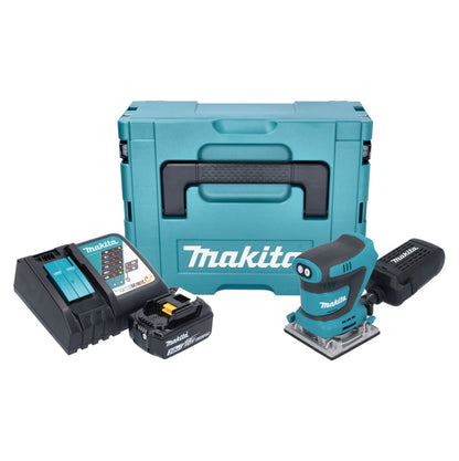 Makita DBO 484 RF1J Akku Schwingschleifer 18 V 112 x 102 mm + 1x Akku 3,0 Ah + Ladegerät + Makpac