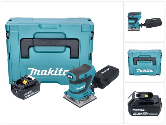 Makita DBO 484 M1J Akku Schwingschleifer 18 V 112 x 102 mm + 1x Akku 4,0 Ah + Makpac - ohne Ladegerät