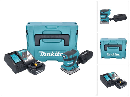 Makita DBO 484 RG1J Akku Schwingschleifer 18 V 112 x 102 mm + 1x Akku 6,0 Ah + Ladegerät + Makpac