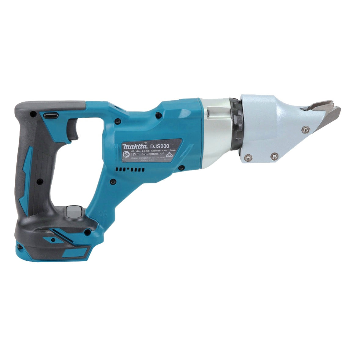 Makita DJS 200 RF Akku Blechschere 18 V 2,0 mm Brushless + 2x Akku 3,0 Ah + Ladegerät