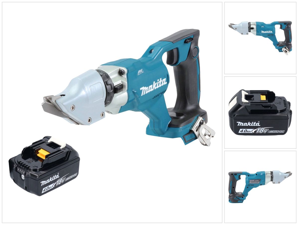 Makita DJS 200 M1 Akku Blechschere 18 V 2,0 mm Brushless + 1x Akku 4,0 Ah - ohne Ladegerät