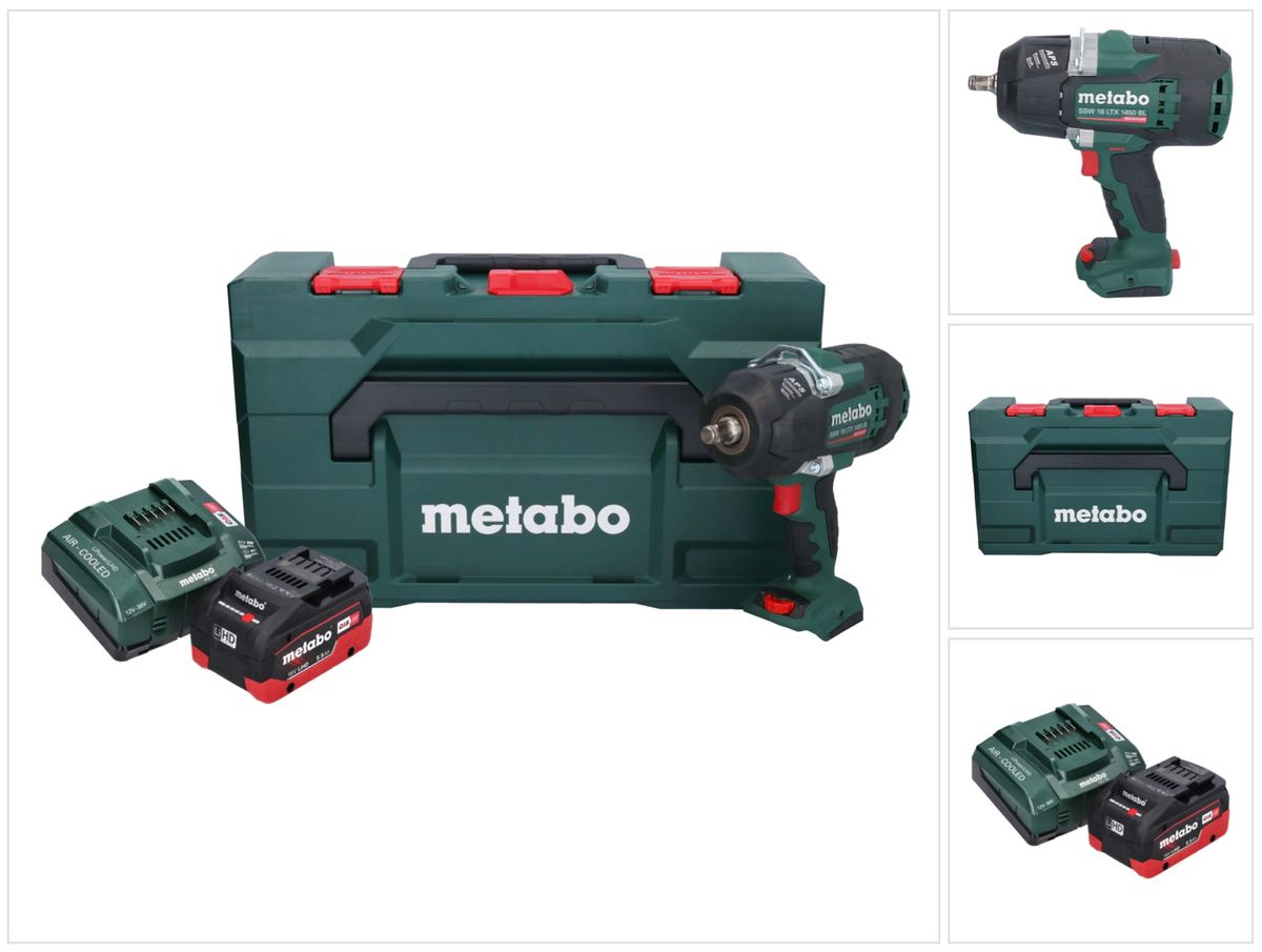 Visseuse à chocs sans fil Metabo SSW 18 LTX 1450 BL 18 V 1450 Nm sans balais + 1x batterie 5,5 Ah + chargeur + métaBOX