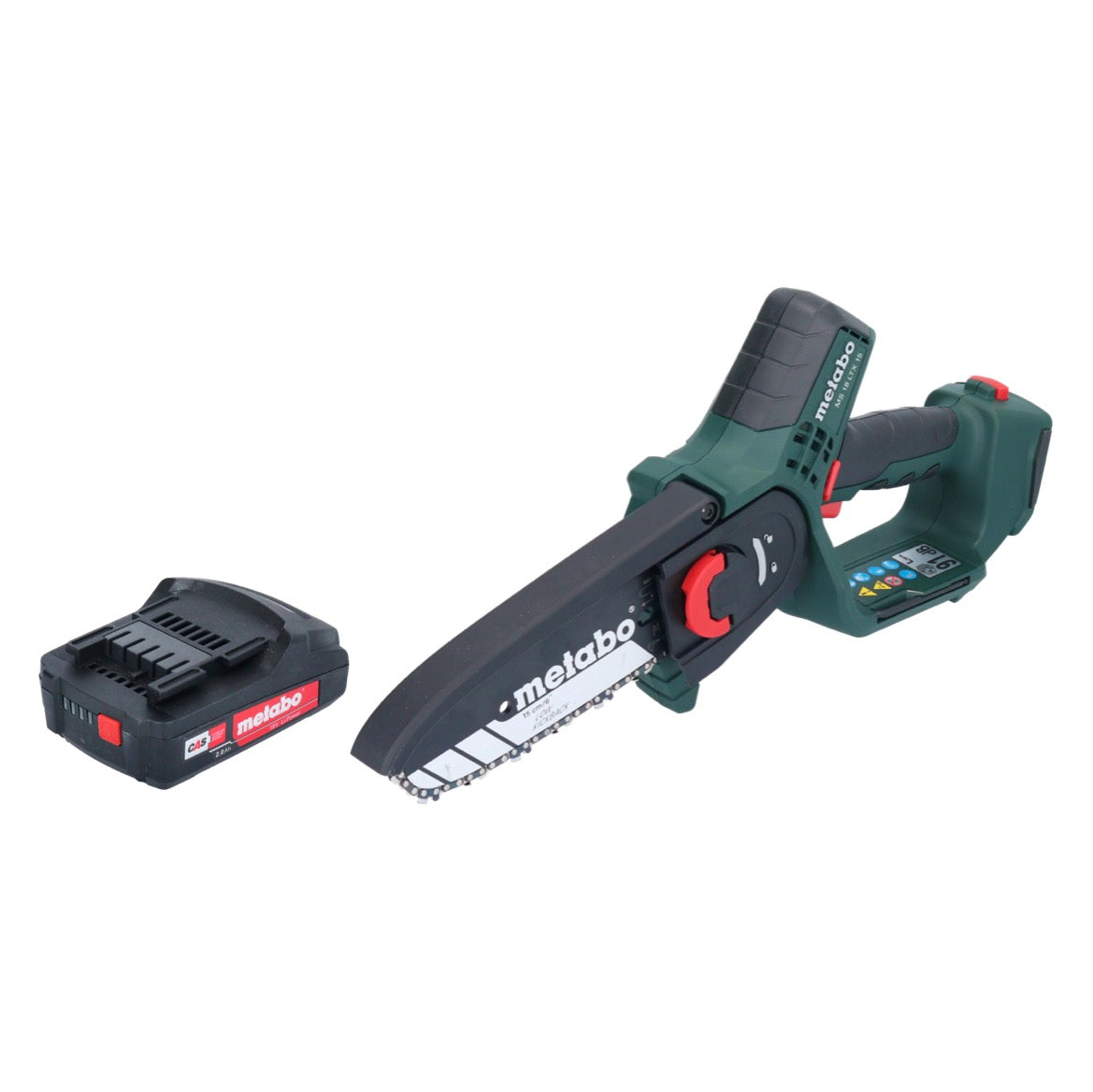 Scie à bois à batterie Metabo MS 18 LTX 15 18 V 15 cm 5 m/s + 1x batterie 2,0 Ah - sans chargeur