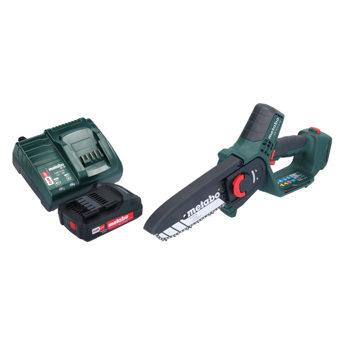 Metabo MS 18 LTX 15 Akku Gehölzsäge 18 V 15 cm 5 m/s + 1x Akku 2,0 Ah + Ladegerät