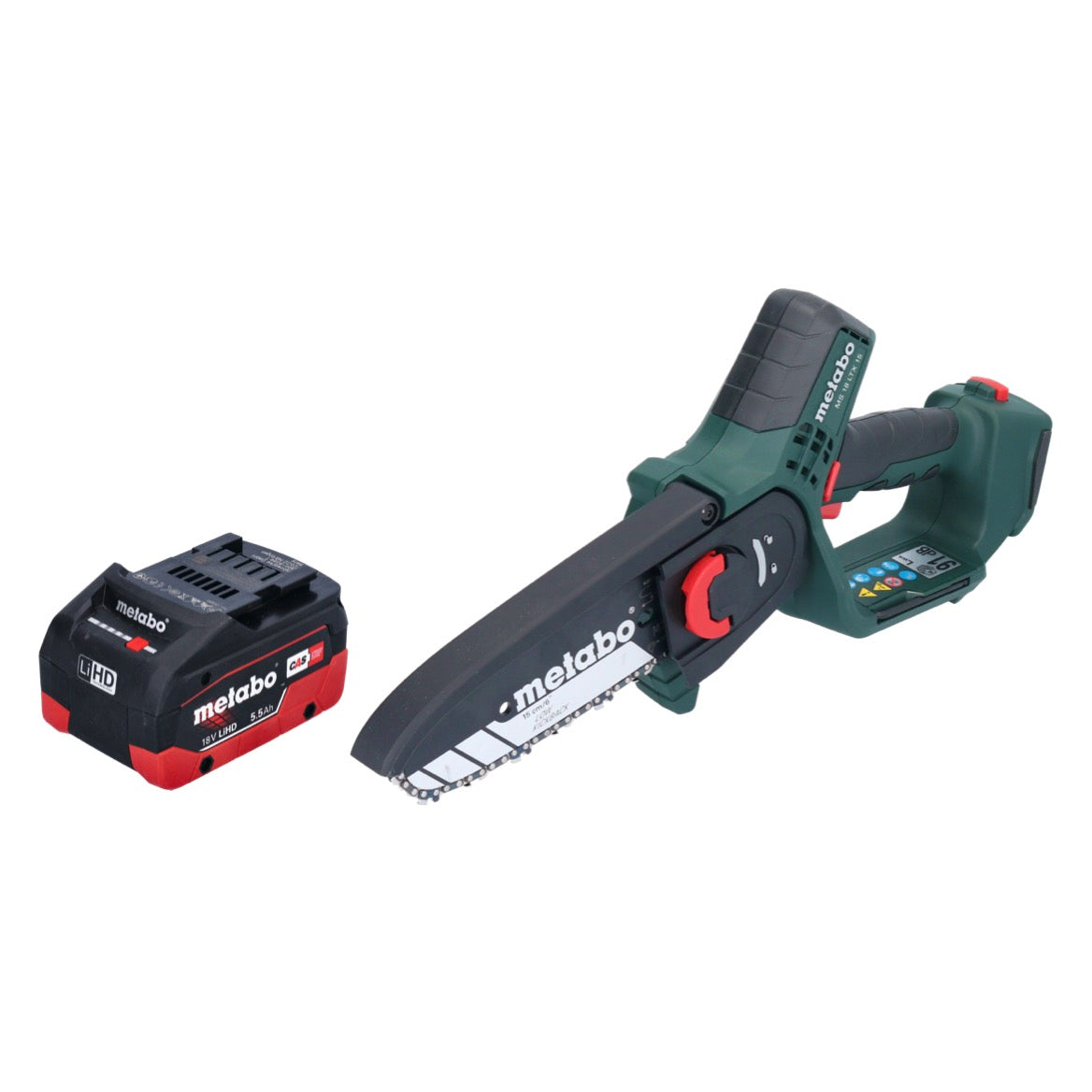 Metabo MS 18 LTX 15 Akku Gehölzsäge 18 V 15 cm 5 m/s + 1x Akku 5,5 Ah - ohne Ladegerät