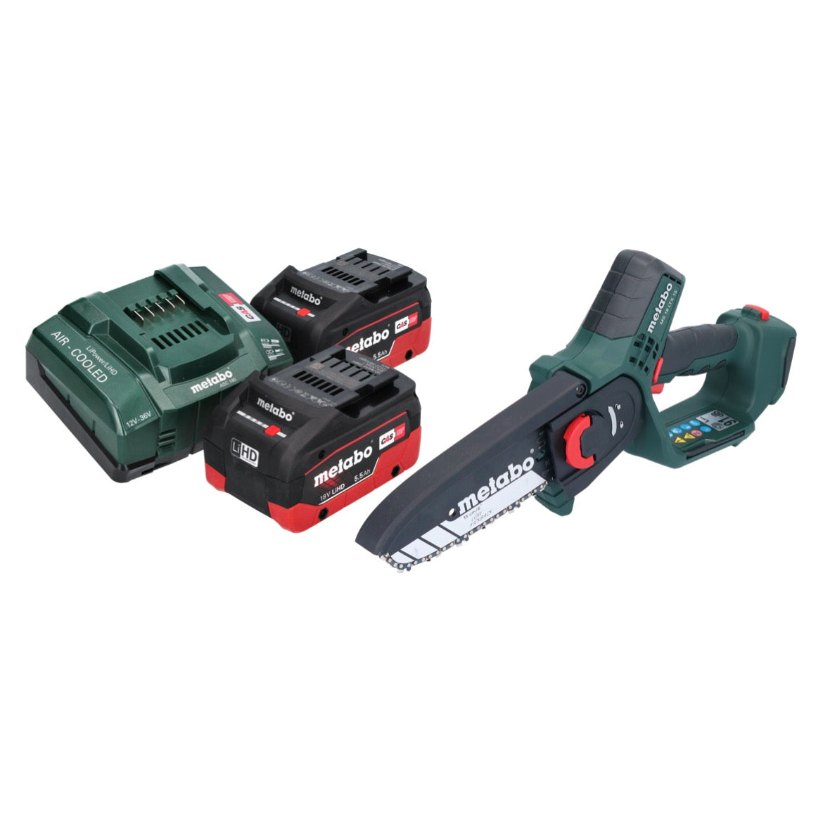 Metabo MS 18 LTX 15 Akku Gehölzsäge 18 V 15 cm 5 m/s + 2x Akku 5,5 Ah + Ladegerät